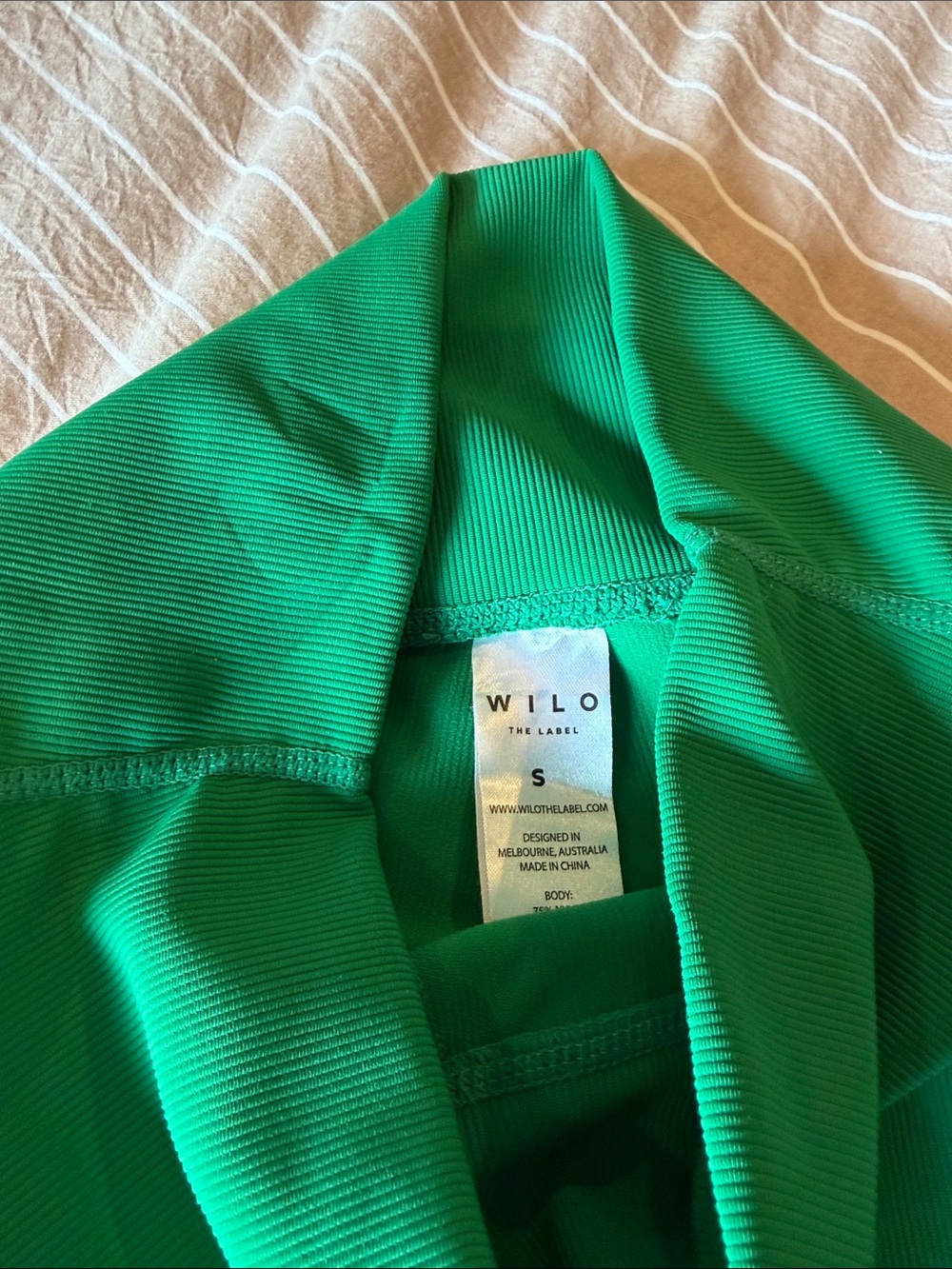 High-Rise Green Women's Bike Shorts - Picture 2 of 3